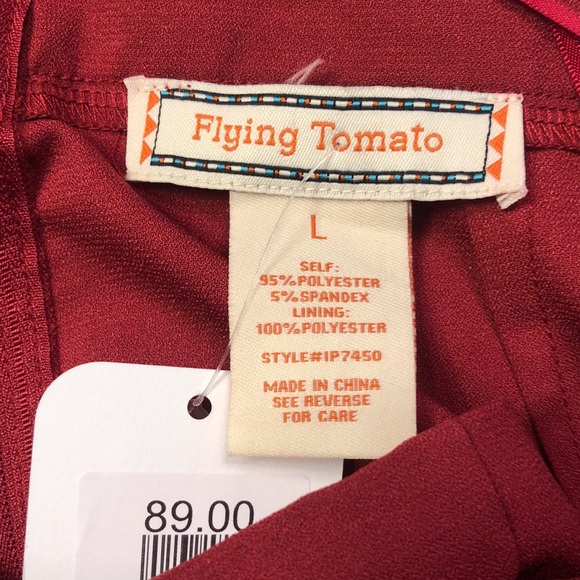 Flying Tomato rust halter open back cutout wide leg jumpsuit- NWT Sz L - Picture 6 of 6